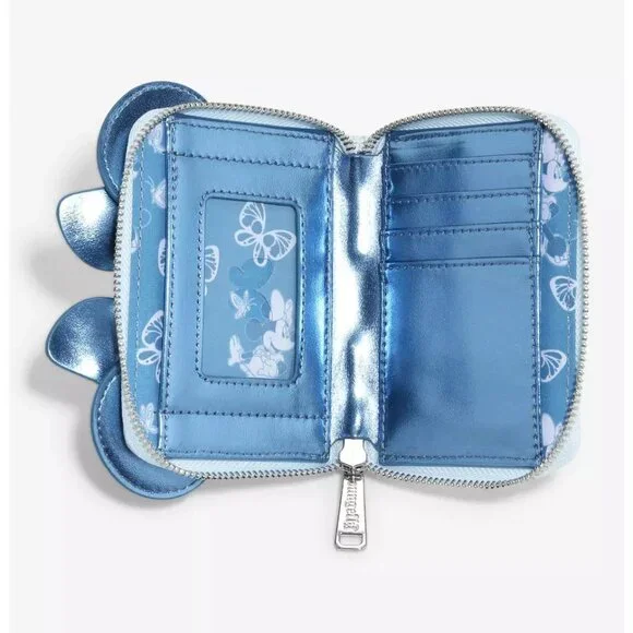Loungefly Disney Minnie Mouse Butterfly Wallet With Butterfly Bow Zip Around - Picture 3 of 3